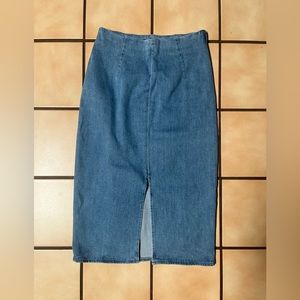 NWT Jcrew jeans pencil skirt with slit